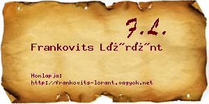 Frankovits Lóránt névjegykártya