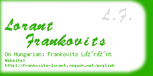lorant frankovits business card